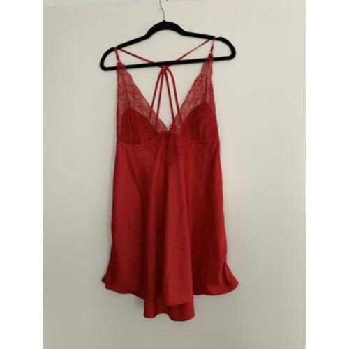 Nieuw Hunkemöller rode slipdress negligé maat xl