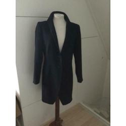 Jas blazer lang zwart Lanaby 40 L / bruin Max Mara / wit
