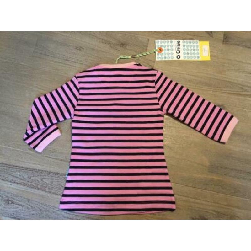 Nieuw setje O’Chillie gestreept jurkje en legging roze 80
