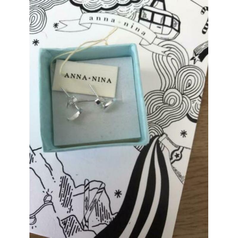 Anna Nina oorbellen zilver 925 nieuw paar maan