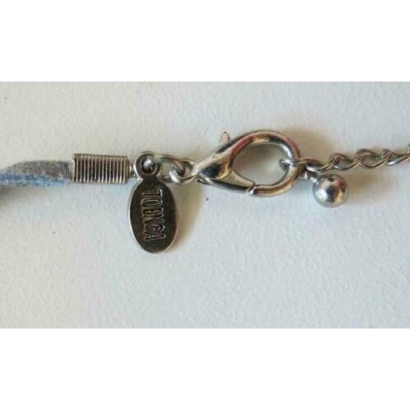 Toenga Ketting lichtblauw met strass