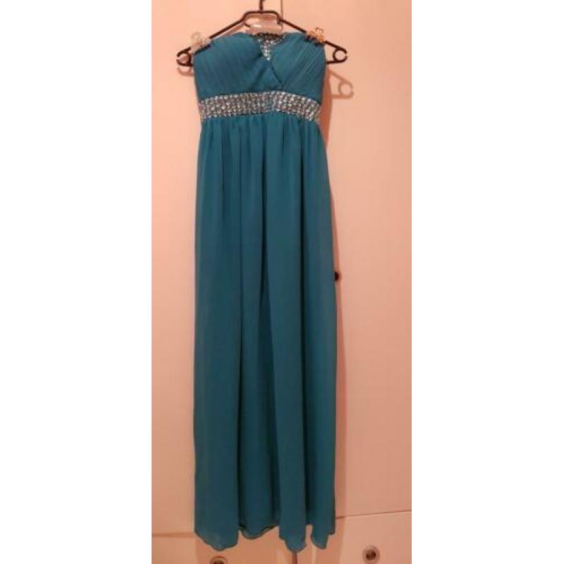 lange jurk (turquoise) - gala of bruiloft