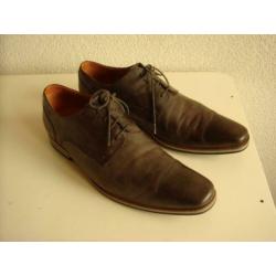 VAN LIER heren veterschoenen, maat 42, grijs leder (4)