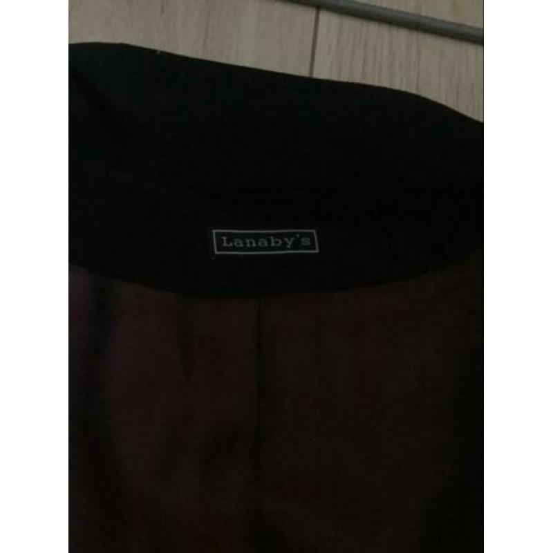 Jas blazer lang zwart Lanaby 40 L / bruin Max Mara / wit