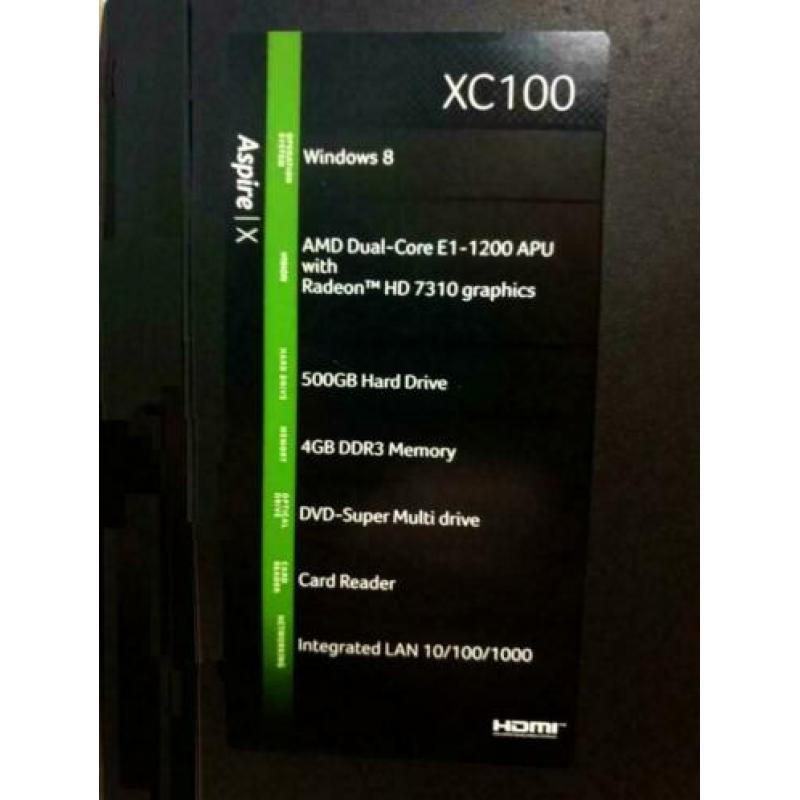 Acer Aspire XC-100 desktop Pc/ Dual2core/ draadloos WiFi/Lan