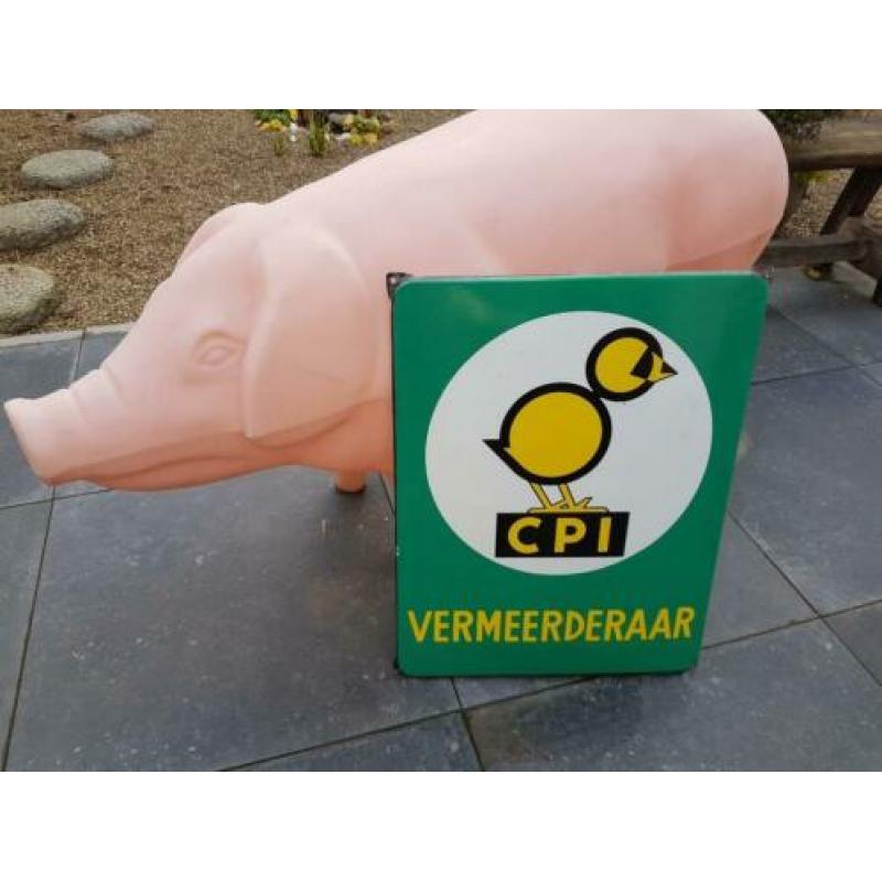 bord emalle reclamebord industrieel lamp statief industrieel
