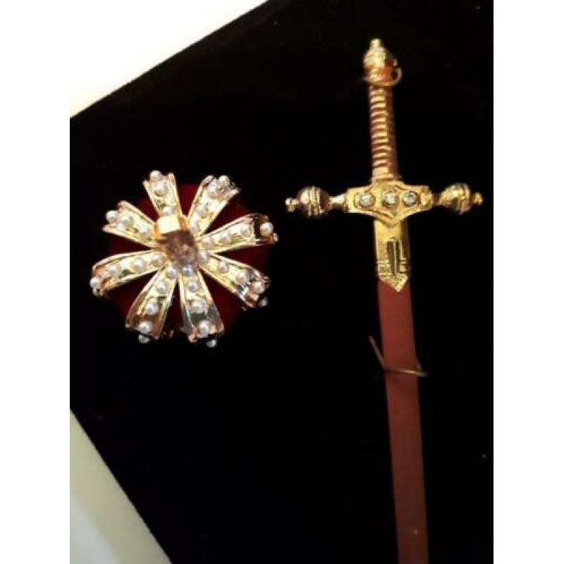 Miniatuur kroon septer etc luxe doos Crown Jewel Collectoni