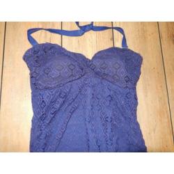 Nieuwe paars/blauwe kanten correctie zwemjurk Beachwave 46