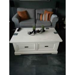 Witte Tv meubel+salontafel+eettafel de Bommel