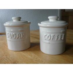 Suiker en coffie pot creme