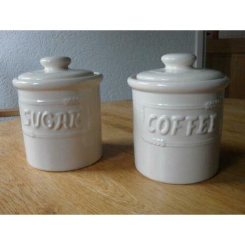 Suiker en coffie pot creme