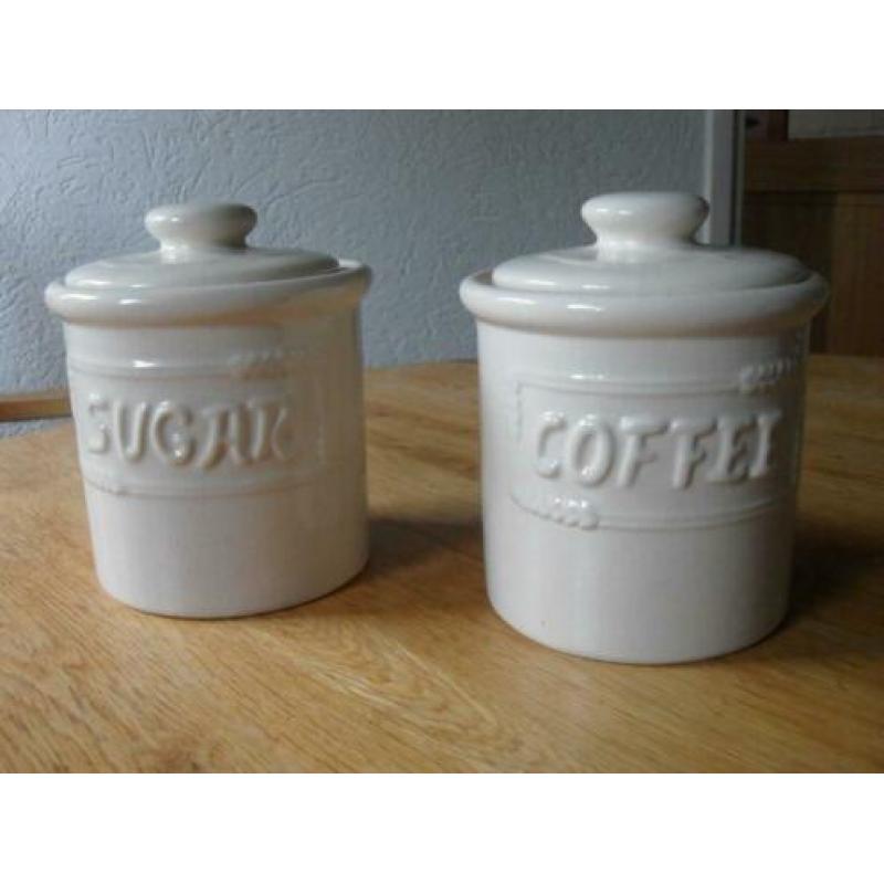 Suiker en coffie pot creme