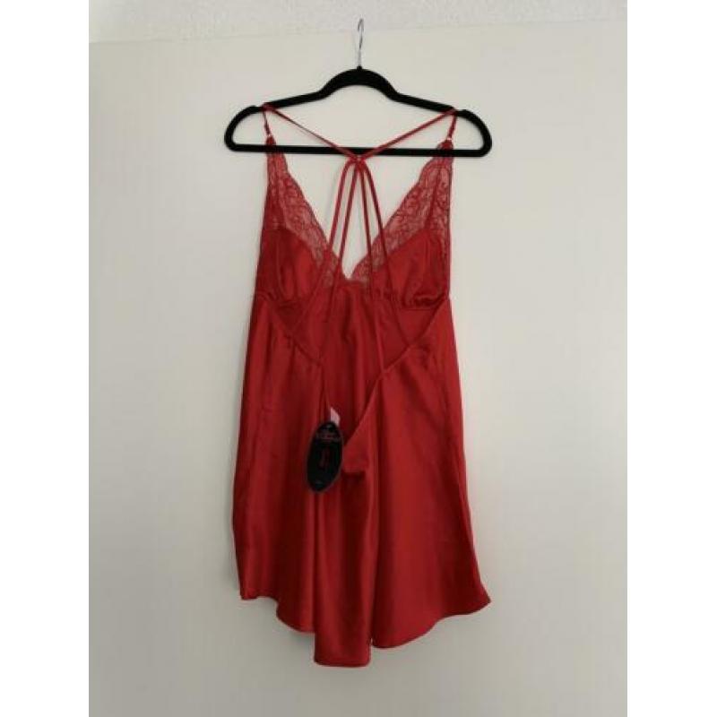 Nieuw Hunkemöller rode slipdress negligé maat xl