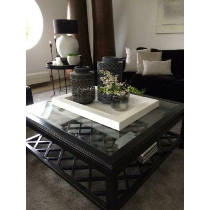 Glazen houten salontafel Rofra home