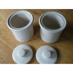 Suiker en coffie pot creme