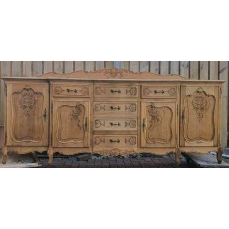 Schitterend uniek Queen Ann dressoir (Gezandstraalt)