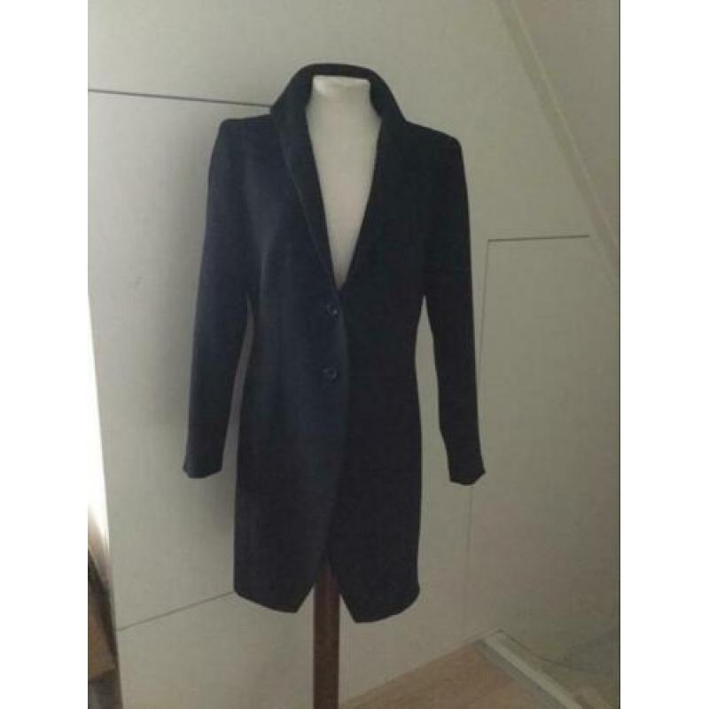 Jas blazer lang zwart Lanaby 40 L / bruin Max Mara / wit