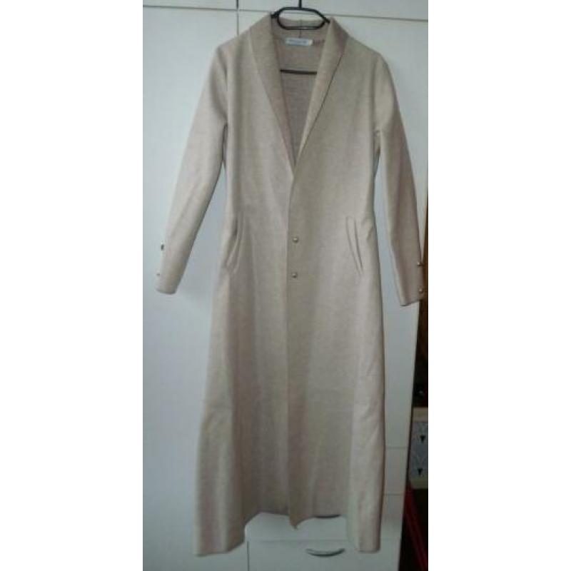 Lange Khaki/Beige jas van Misslook, maat S, Nieuw!