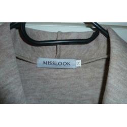 Lange Khaki/Beige jas van Misslook, maat S, Nieuw!