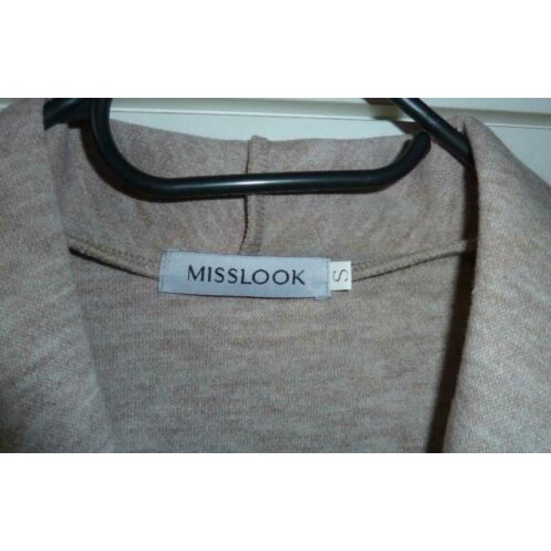 Lange Khaki/Beige jas van Misslook, maat S, Nieuw!