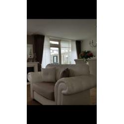 Leren bankstel wit, zeer mooi 3 & 2 zit & Loveseat
