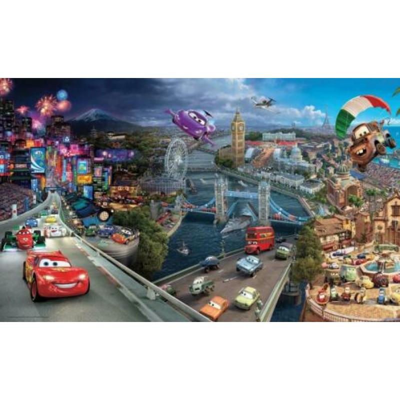 Cars fotobehang 3D-effect, Vlies fotobehang, *Muurdeco4kids