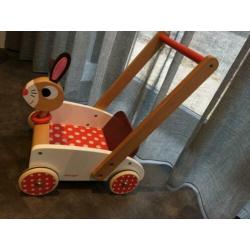 Janod loopwagen / loopkar konijn