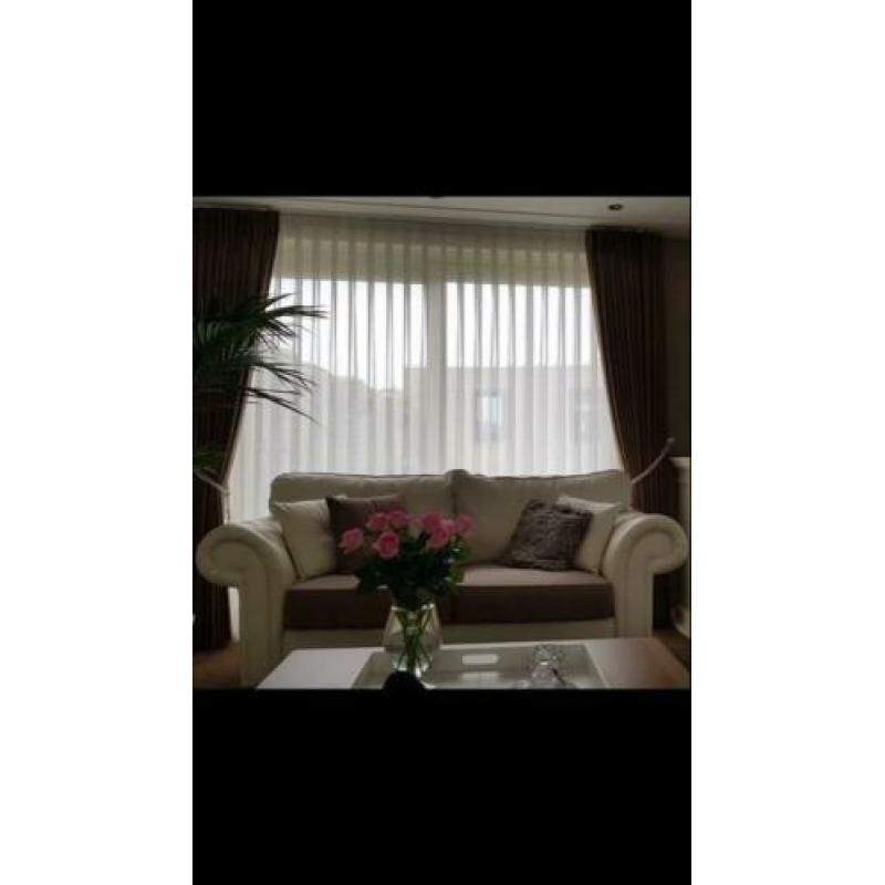 Leren bankstel wit, zeer mooi 3 & 2 zit & Loveseat