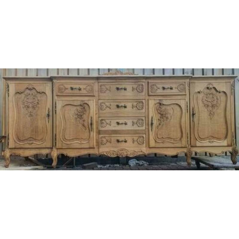 Schitterend uniek Queen Ann dressoir (Gezandstraalt)