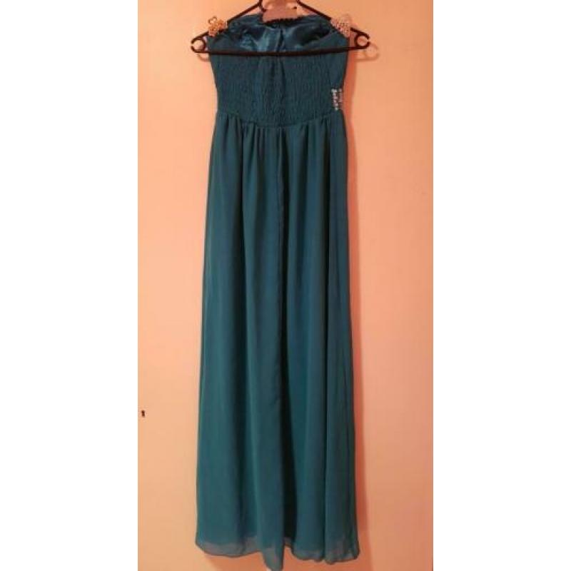 lange jurk (turquoise) - gala of bruiloft