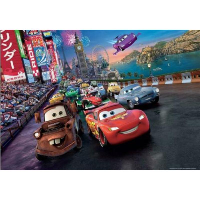 Cars fotobehang 3D-effect, Vlies fotobehang, *Muurdeco4kids