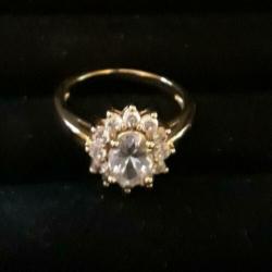 Strass setje verguld ringmaat 18,5