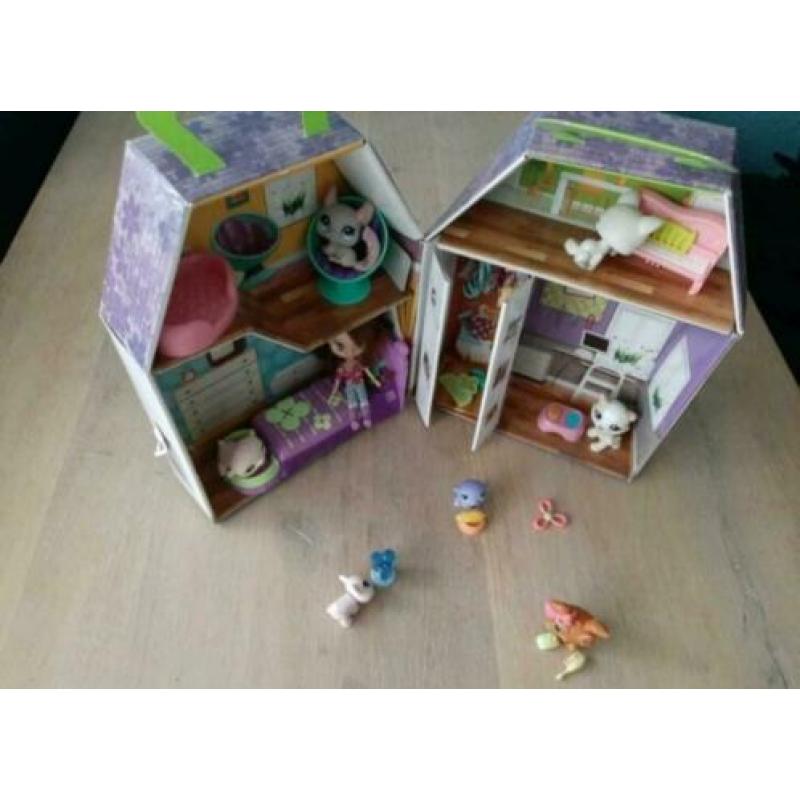 Lps speelgoed, littlest pet shop diertjes met huis