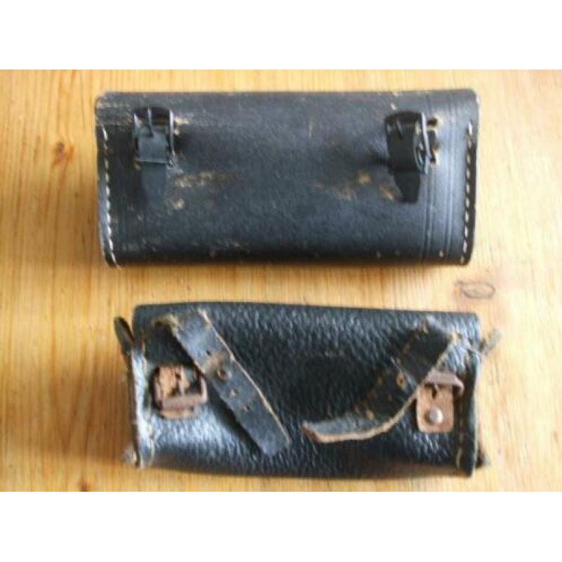 2 x oude fiets tas zadeltas gereedschap tas zadeltasje