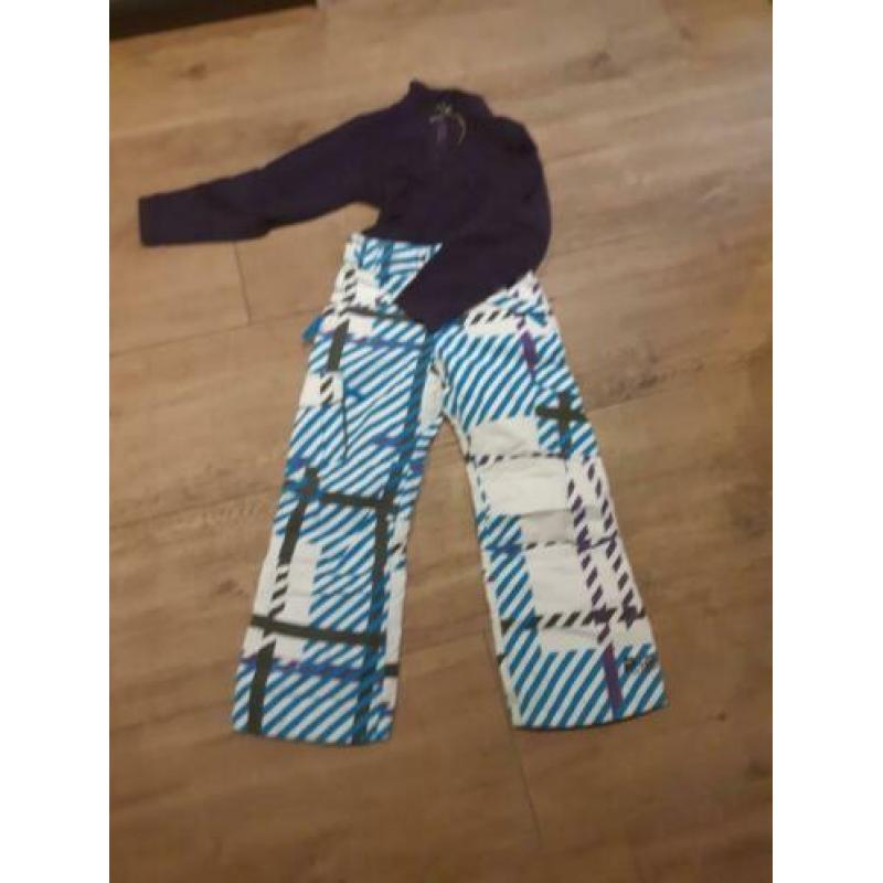 Protest skibroek maat 140 wit paars blauw