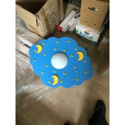 Kinderlamp blauw plafond en wand