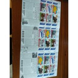 3 velletjes postzegels internationaal 2015, versch randtekst