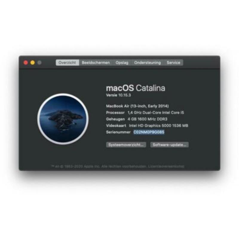 MacBook Air 13 Inch Early 2014 4Gb