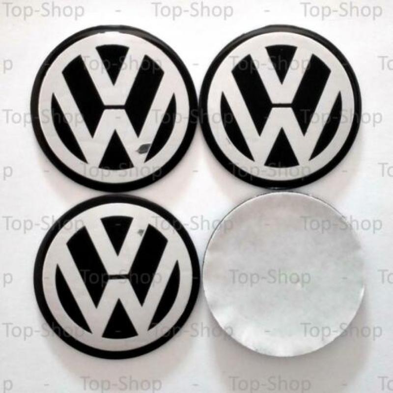 Volkswagen VW 40mm Naafstickers Voor Naafdoppen Naafkappen