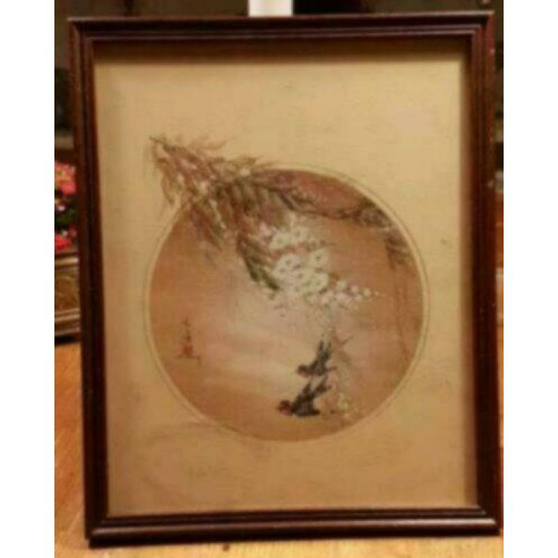 Litho John Cheng Zwaluwen met bloesem