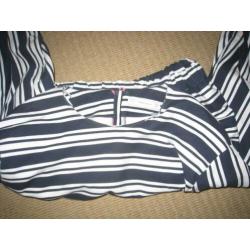 Zara nieuw trendy blauw/wit gestreept top, S