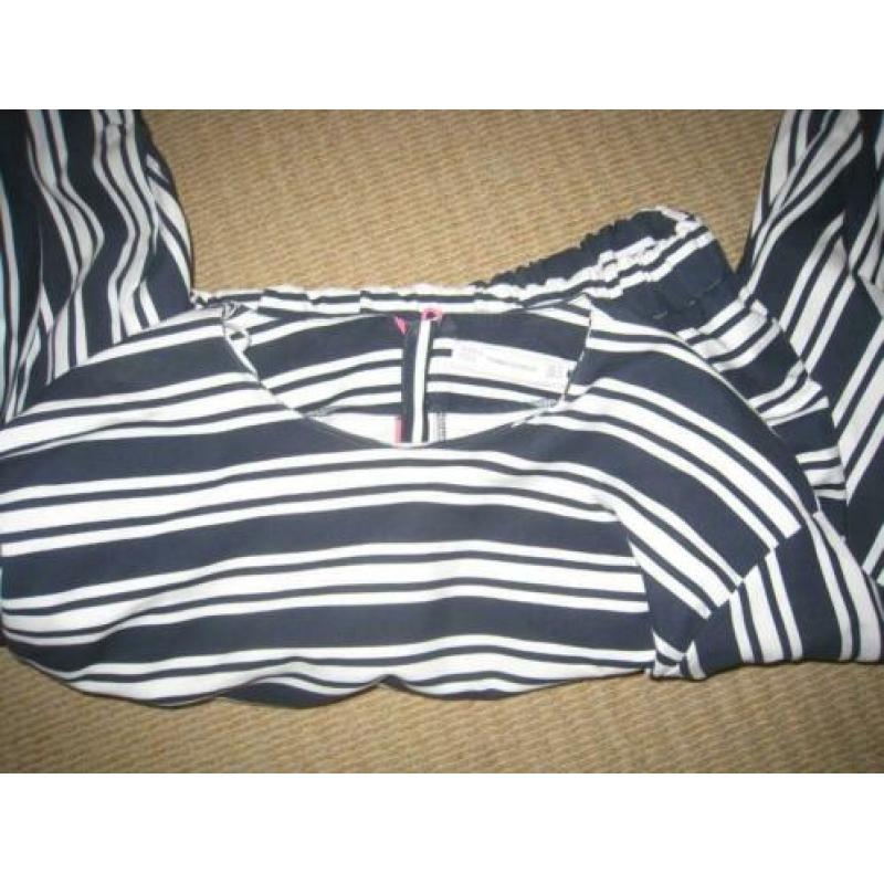 Zara nieuw trendy blauw/wit gestreept top, S