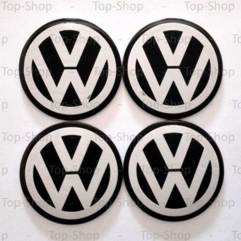 Volkswagen VW 40mm Naafstickers Voor Naafdoppen Naafkappen