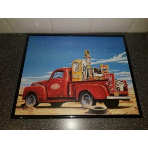 Amerikaanse truck poster in fotolijst 50cm x 40cm