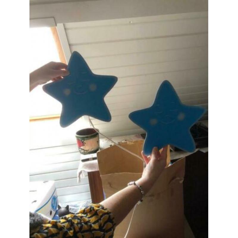Kinderlamp blauw plafond en wand