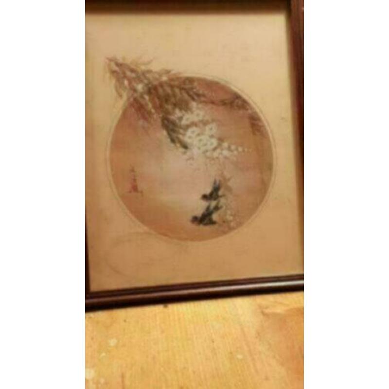 Litho John Cheng Zwaluwen met bloesem