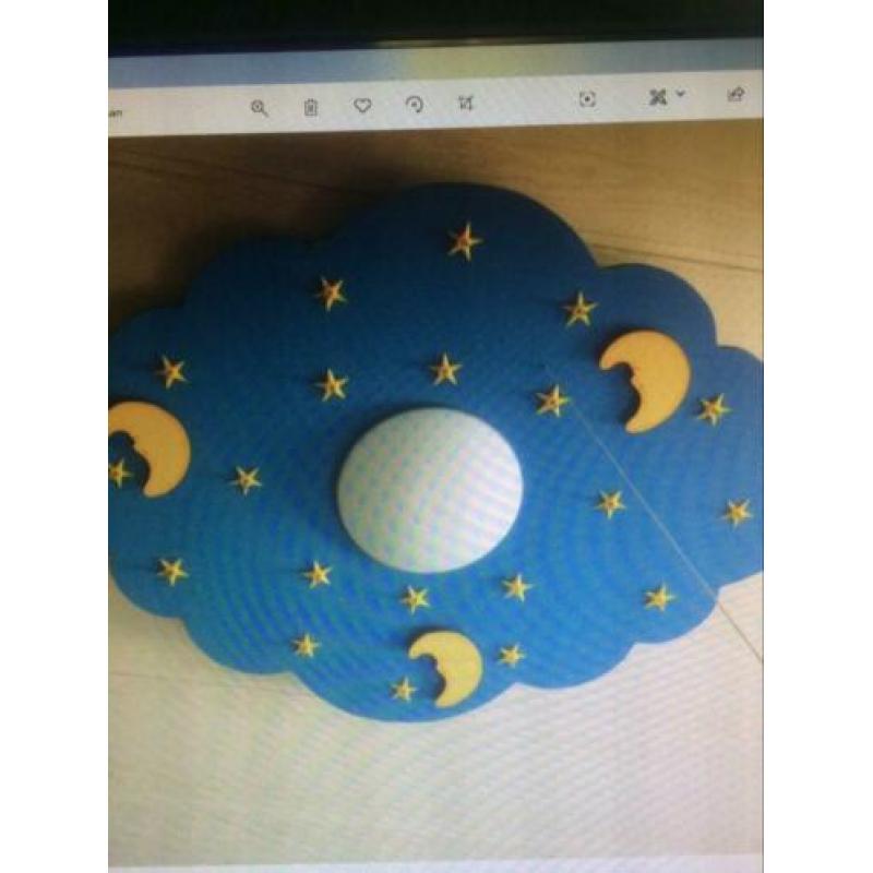Kinderlamp blauw plafond en wand