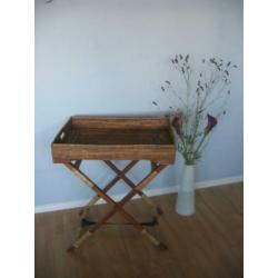 Butler tray - riet en hout