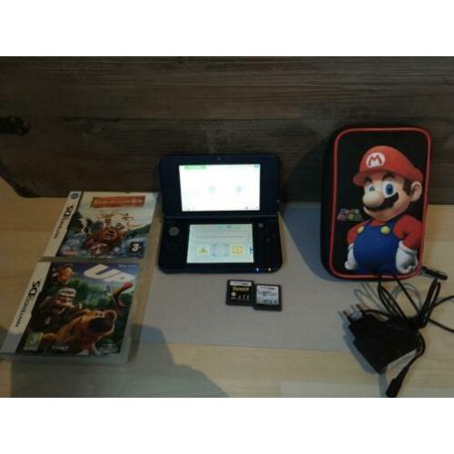 new 3ds xl - inclusief oplader & spellen & hoes