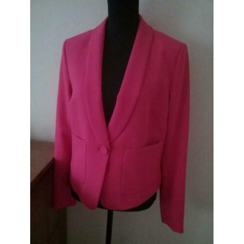 NIEUW!! Roze fuchsia colbert jasje mt 40 STEPS